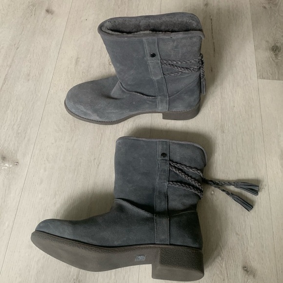 ABEO Blaine Suede Leather Charcoal Comfort Ankle‎ Boots - Picture 1 of 11